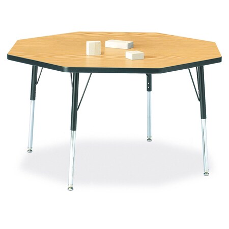 Jonti-Craft Berries Octagon Activity Table, 48 in. x 48 in., A-height, Oak/Black/Black 6428JCA210